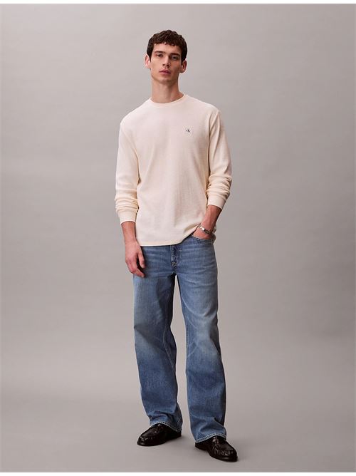 ls waffle badge crewnk tee CALVIN KLEIN JEANS | LV040EM217F7J